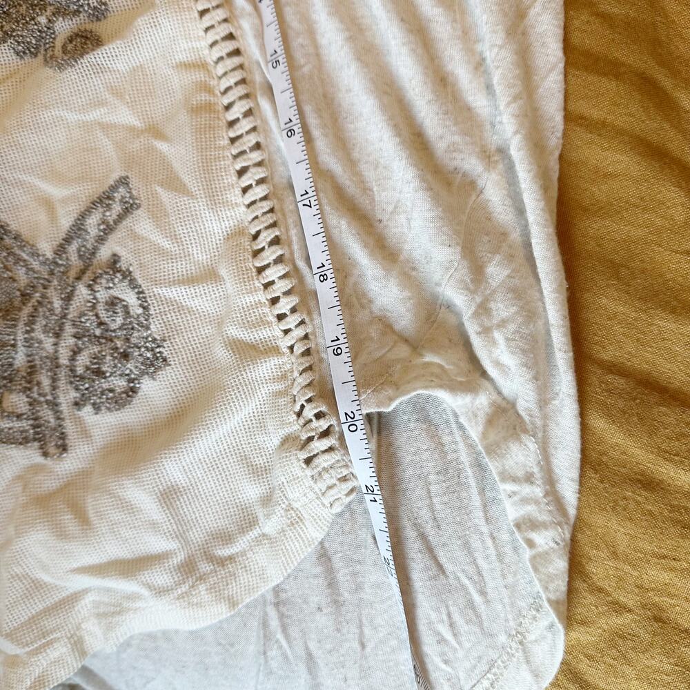 Anthropologie Meadow Rue Embroidered Boho Tunic Top Ivory Size Medium - Picture 9 of 9